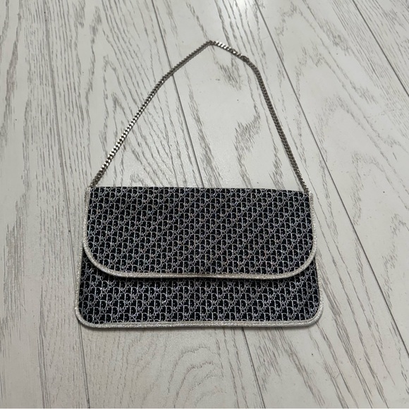 Dior Black and Gray Clutch with Chain Strap - Picture 1 of 14